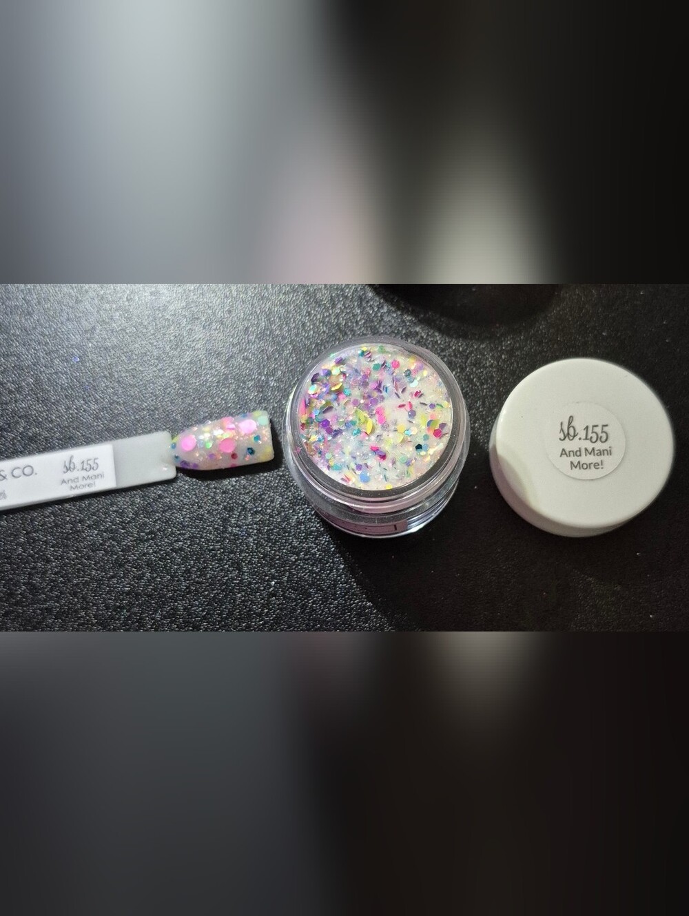 Sparkle & Co. sb.155 "And Mani More!" Iridescent Chunky Glitter Dip Powder